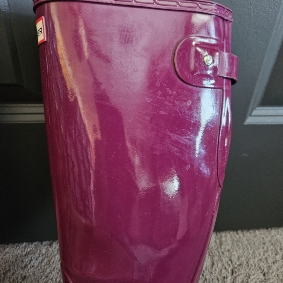 Hunter Tall Glossy Violet Rain Boots Sz 5 - Picture 10 of 15